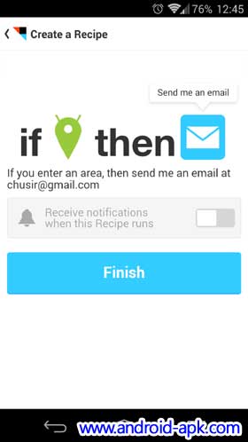 IFTTT create recipe