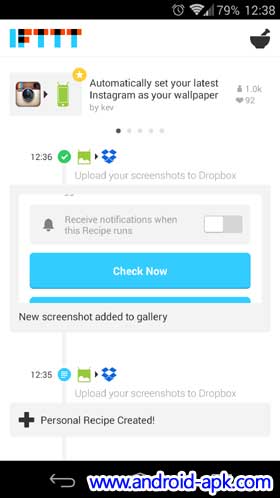 IFTTT Timeline