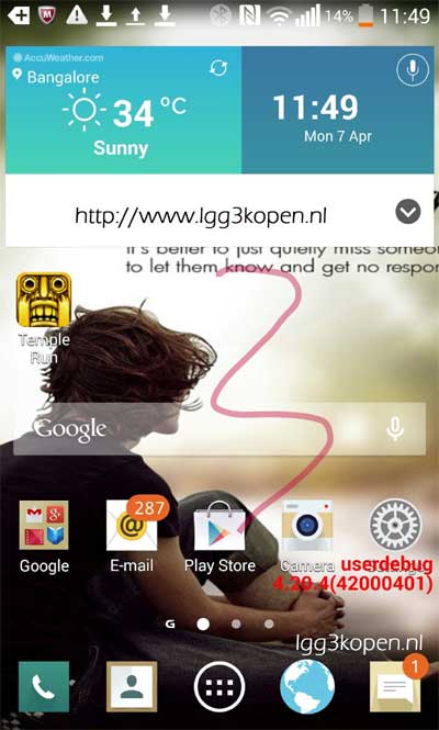 LG G3 Home Screen