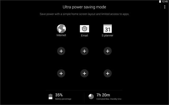 Galaxy Tab S Power Saving Mode