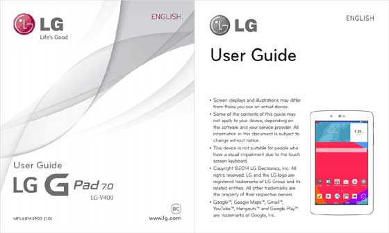 LG G Pad 7.0 User Guide