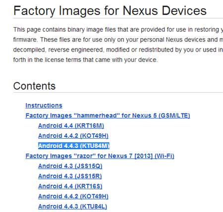 Android 4.4.3 Nexus