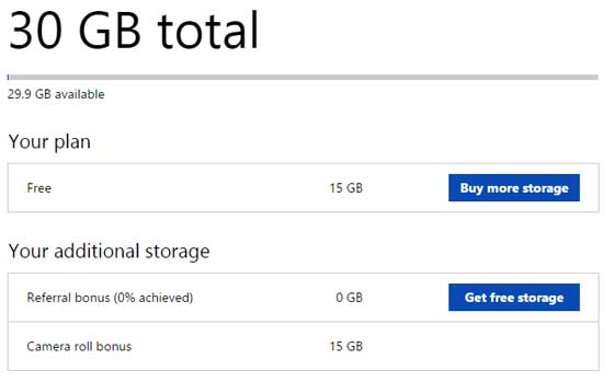 Microsoft OneDrive Storage