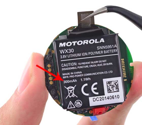 Moto 360 300mAh battery