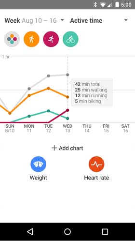 Google Fit Chart