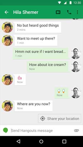 Google Hangouts Share Location