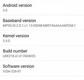 LG G3 Lollipop LRX21R