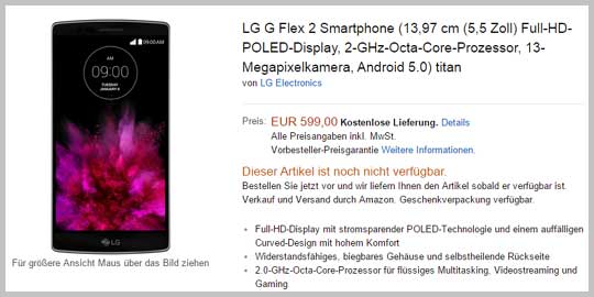 LG G Flex 2 售價