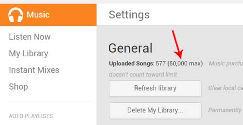 Google Play Music 50000 Songs