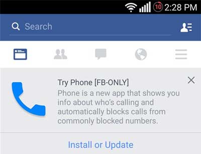 Facebook Dialer App Phone