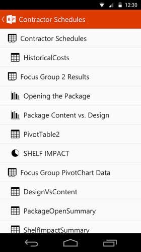 Office Remote for Android Excel