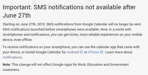 Google 終止 SMS 提示通知