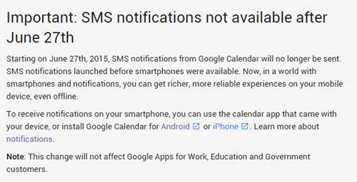 Google 终止 SMS 提示通知