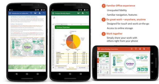 Microsoft Office Apps for Android Phone