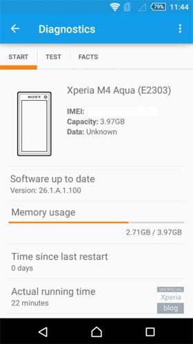 Sony Xperia M4 Aqua Storage