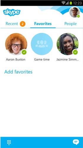 Skype Android Favourite