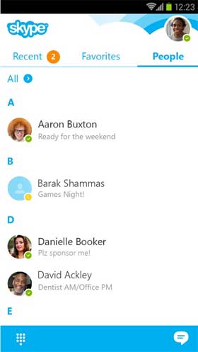 Skype Android 5.6 People
