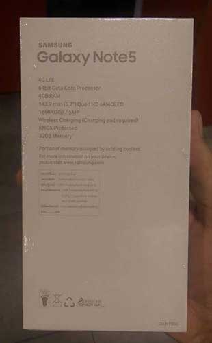 Galaxy Note 5 Box