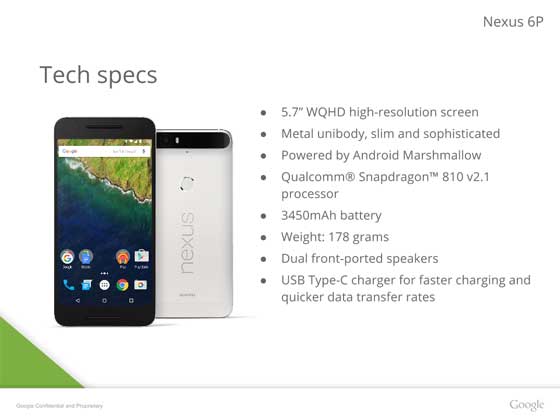 Nexus 6P Spec