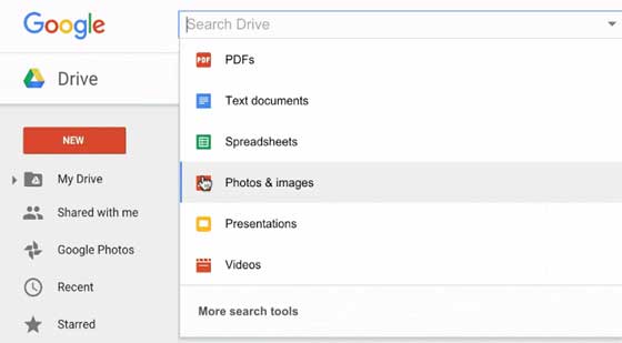 Google Drive Search Box