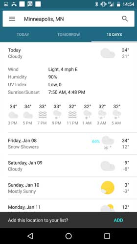 Google Now 天氣