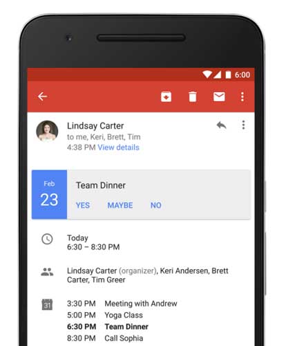 Gmail 6.0 Instant RSVP