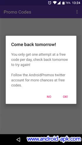 Promo Codes daily draw