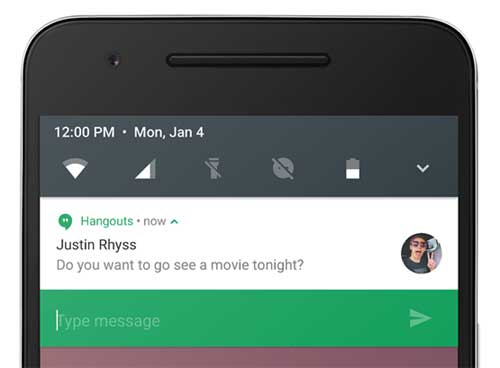 Android N Notificaton Direct Reply
