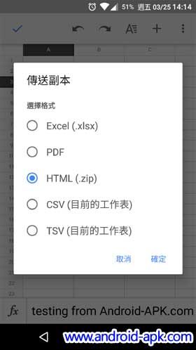 Google Sheets 档案格式