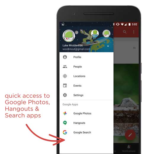 Google+ 7.8.0 Quick Access