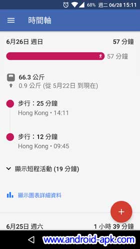 Google Fit 1.57 时间轴