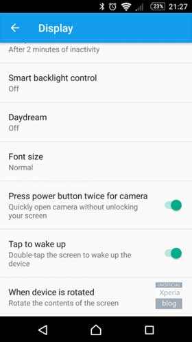 Sony Xperia Z5 Update Settings