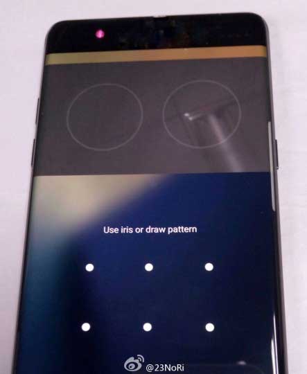 Samsung Galaxy Note 7 虹膜扫描