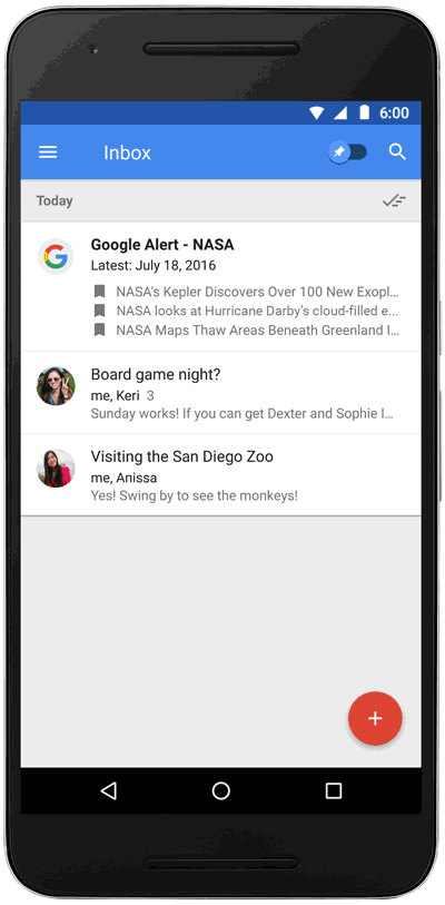 Inbox by Gmail Google Alert