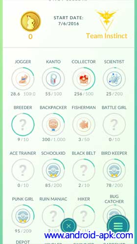 Pokemon Go 0.33.0  成就奖牌