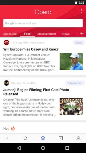 Opera Browser Feed