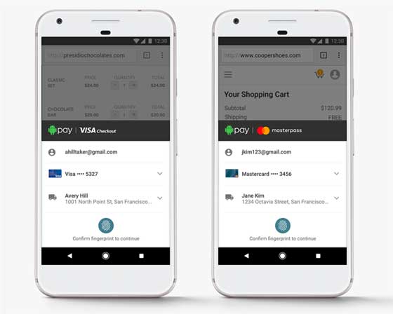 Android Pay Visa Checkout Masterpass