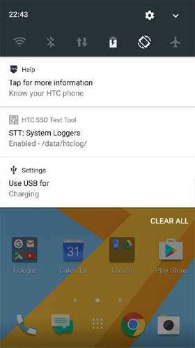 HTC 10 Android 7.0 Nougat Notification