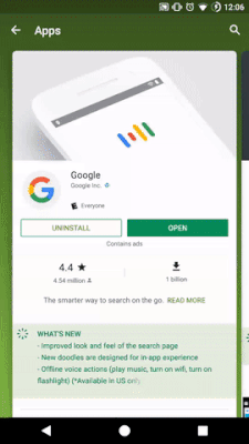 Google Play Store Card Layout