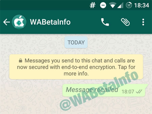 WhatsApp 回收訊息