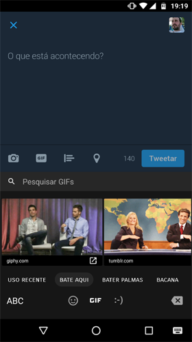 Twitter for Android Gif Keyboard