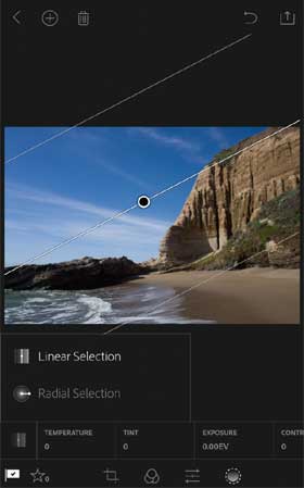 Adobe Lightroom Mobile Linear Selection