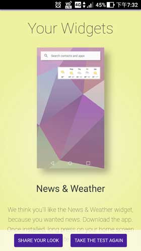Android Taste Test Widget