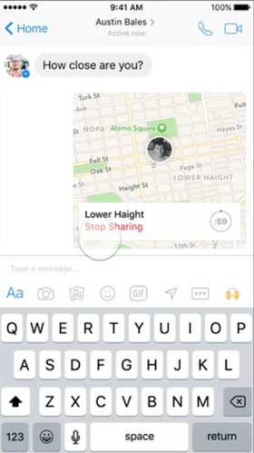 Facebook Messenger  "Live Location"