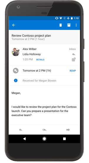 Outlook for Android Delegate Calendar