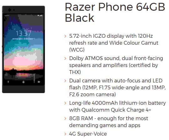 Razer Phone Spec