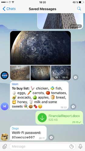 Telegram Saved Messages