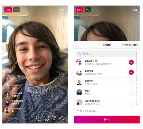 Instagram Direct Send Live Video 