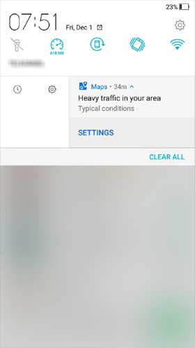 Asus ZenFone 3 Oreo Notification