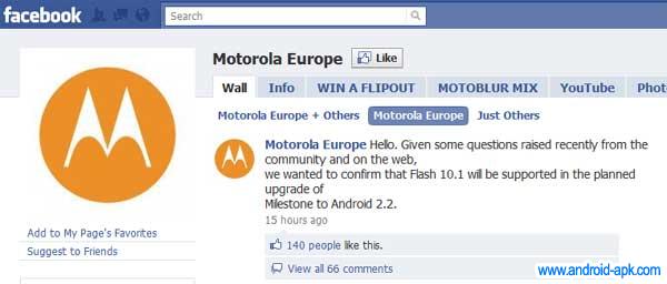 Motorola Milestone 升级Android 2.2  支援 Flash 10.1